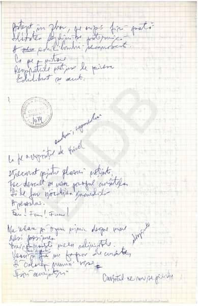 M-1063-1075-19 - 12 File de caiet cu ciorne de poezii. ALEXANDRU MIRCESCU